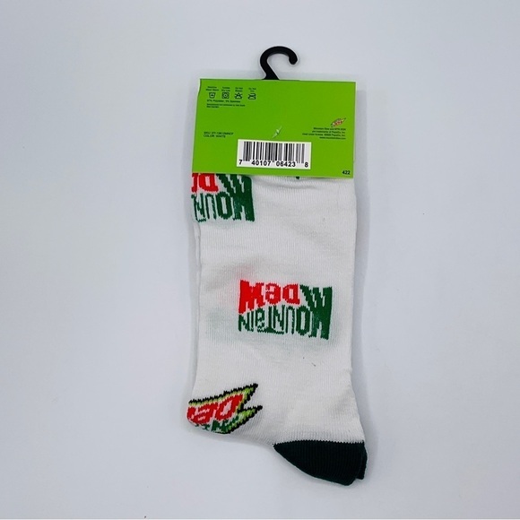 Socks Mountain Dew Soda Pop Novelty Crew Crazy Fun Geek Snack Food Print Unisex - Picture 4 of 4